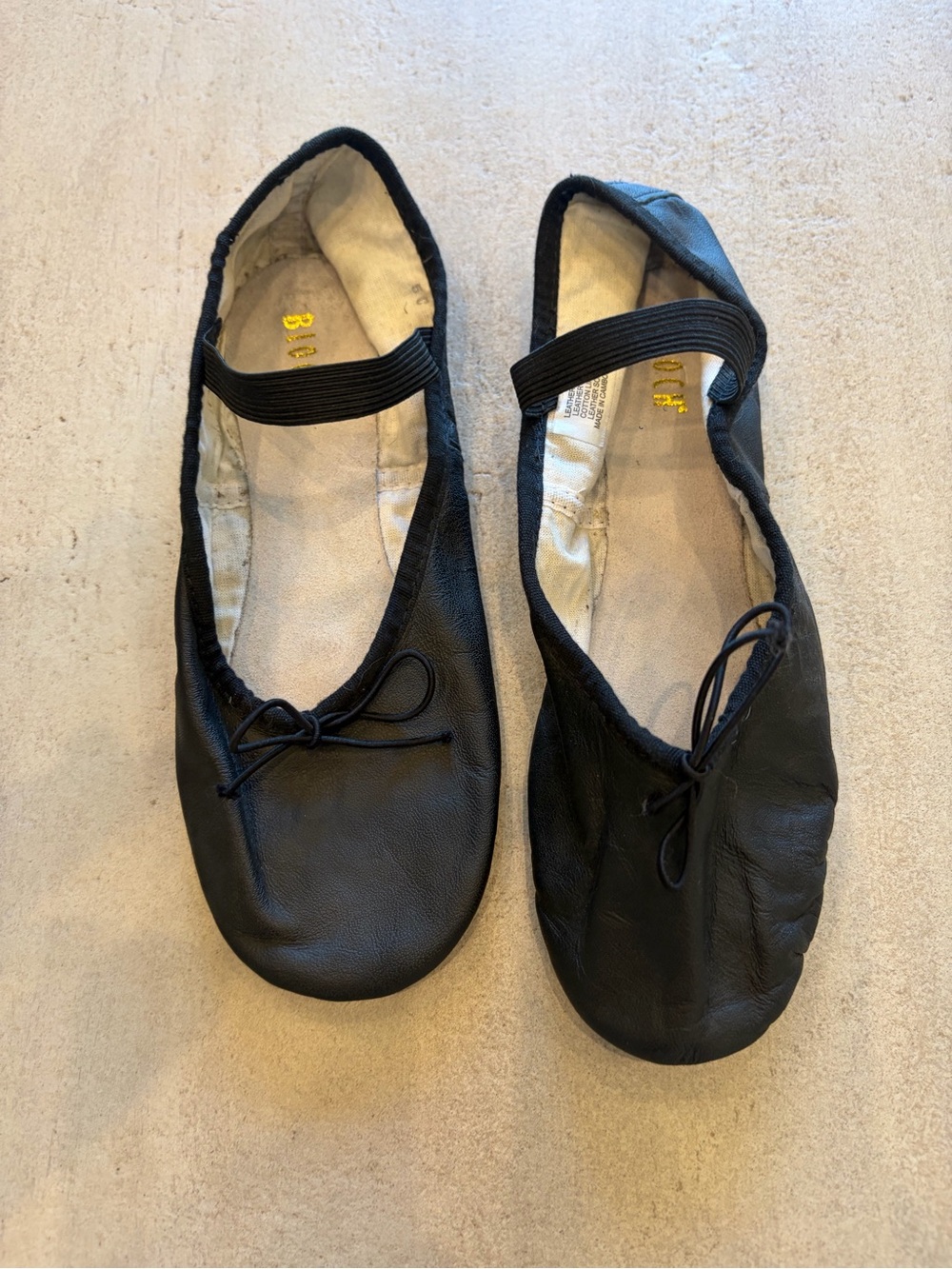 Bloch Black Ballet Flats with Elastic Strap